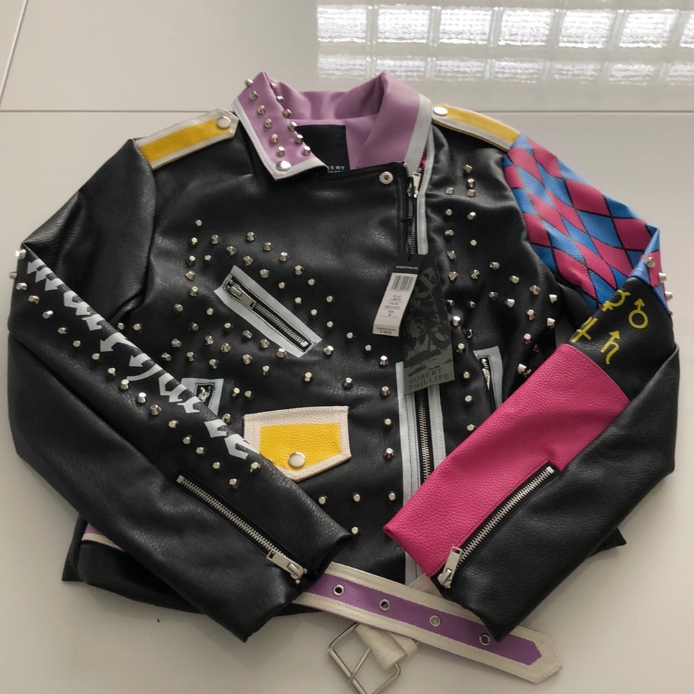 Robert Phillips Studded Print Jacket Brand New